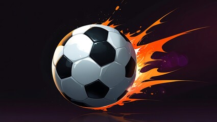 Naklejka premium Soccer Ball on Fire: A Passionate Sport