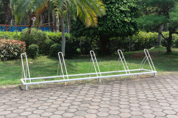 City Bicycle Parking, Bike Station Modern Bike Storage, Security Concept, Empty Street Bicycle Parking, Cycling Infrastructure