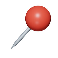 a red pushpin with a metallic pointed tip. Pushpins like this are commonly used for pinning notes, photos, or other lightweight items onto bulletin boards, maps, or corkboards.