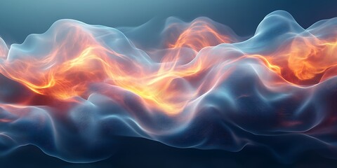 Obraz premium Abstract fiery blue and orange waves. (1)