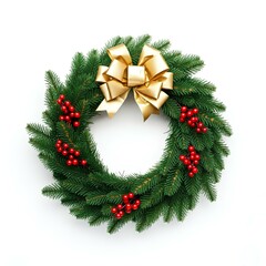 Ein wundersch&ouml;n gestalteter Weihnachtskranz, der die Essenz von Weihnachten einf&auml;ngt und sich f&uuml;r eine einfache, vielseitige visuelle Verwendung eignet.