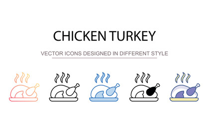 Chicken Turkey icon design with white background stock illustration