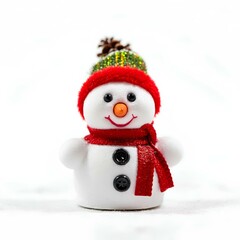 Ein verspielter und festlicher Schneemann, ideal f&uuml;r die Verwendung in Feiertagskampagnen, Kinderinhalten oder saisonalen Dekorationen.