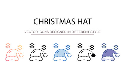 Christmas Hat icon design with white background stock illustration