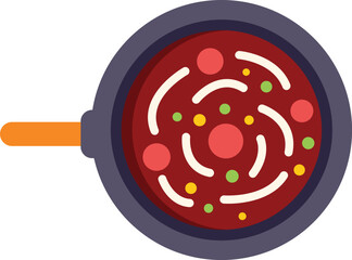 Cooking pot is shown with various ingredients in it, implying that a delicious meal is being prepared