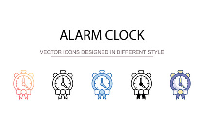 Alarm Clock icon design with white background stock illustration