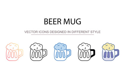 Beer Mug icon design with white background stock illustration