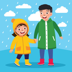 Love couple sits on bench and hugs - Family or lovers - Couple in love, expression of emotion, relationship - Cute characters in trendy blue style. Flat vector illustration