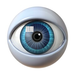 Macro Shot Eye Barcode Iris Identity Technology Humanity Copy Space Photo Stock Concept