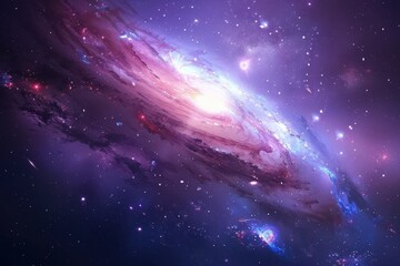 Majestic Purple Galaxy Swirls with Stars and Nebulae