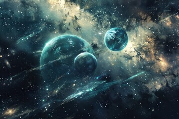 Planets in a Glowing Nebula