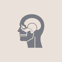 Minimalist Human Head Anatomy Icon