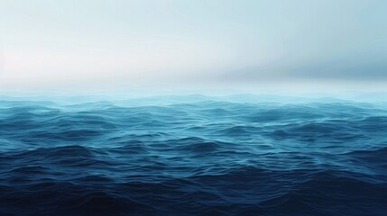 Obraz premium A serene view of calm ocean waters blending into a soft horizon.