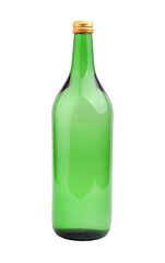 Empty glass bottle isolated on the white background.