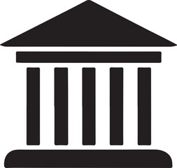 bank icon vector silhouette isolated on white background