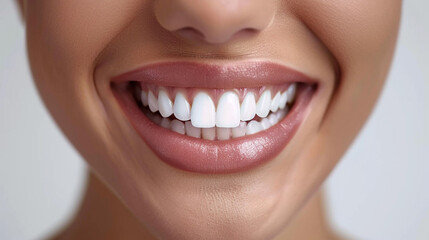 Fototapeta premium Close-Up of a Woman's Smile with Perfectly White Teeth