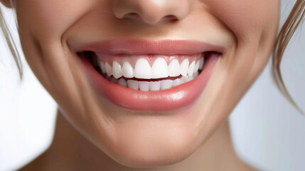 Close-Up of a Woman's Smile with Perfectly White Teeth

