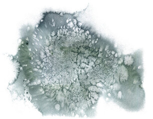 Watercolor texture ice crystals on black