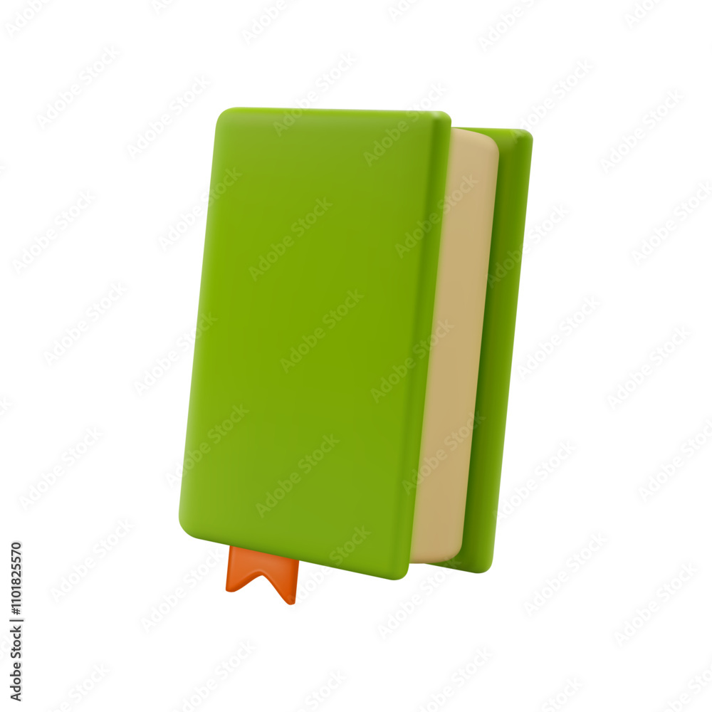 Aufkleber Realistic textbook with bookmark and blank cover page. Vector isolated closed publication with sheets of paper, mockup of diary or encyclopedia. Studying and knowledge material from library