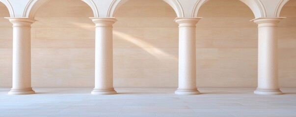 Fototapeta premium Elegant architectural design interior space photography minimalist environment wide angle view modern aesthetics