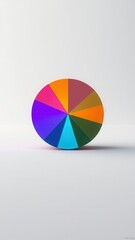 Fototapeta premium Close-up of pie chart with different colored segments, research, report, financial, percentage