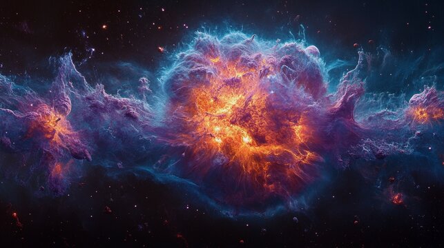 A supernova explosion, showcasing the birth of new elements


