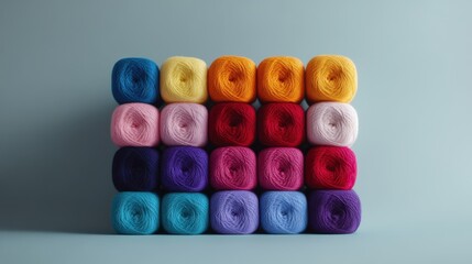 Colorful Yarn Balls, Knit, Crochet, Rainbow Hues, Craft Supplies, Textile Art, Woolen Threads, DIY P