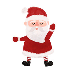 Santa claus watercolor illustration cute hand drawn sticker
