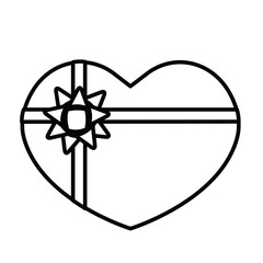 リボンがついたハート型のプレゼントの箱