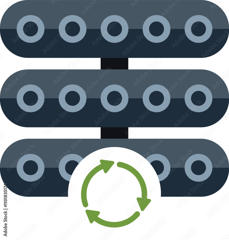 Poster stack of hard drives with a circular arrow representing data backup and recovery