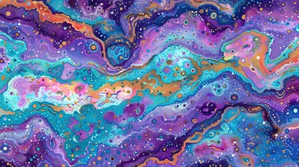 Colorful abstract cosmic pattern background in shades of blue, purple, and gold