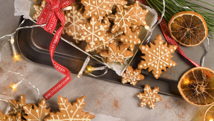Christmas cookies on kitchen countertop