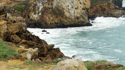 Sea and rocks in Peniche, Portugal