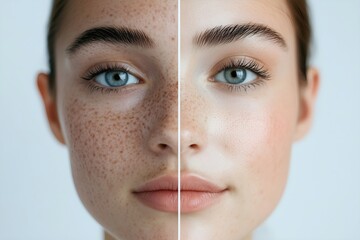Split-Face Comparison of Facial Hyperpigmentation Before and After Treatment