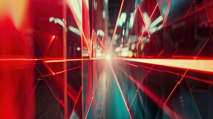 Fototapeta premium Close-up of Laser Beam Engaged in High-Tech Material Processing
