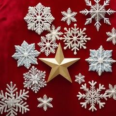 red and white snowflakes