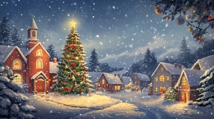 Modern Christmas card with customizable elements, combining classic holiday imagery, vibrant colors, and seasonal cheer for a perfect personal touch to your greetings