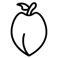 Apricot Diet Food Line Icon