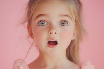 A young girl with an astonished expression, possibly reacting to something unexpected