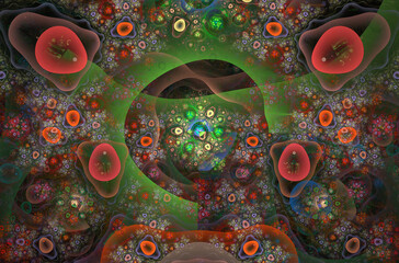 Abstract fractal 3d circle image