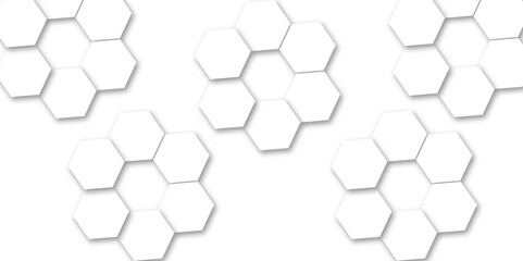 Abstract geometric technology 3d white shiny medical hexagon polygonal honeycomb luxury pattern vector background.