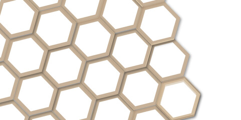 Abstract 3d modern out line hexagon colorful pattern technology honeycomb texture concept white background.