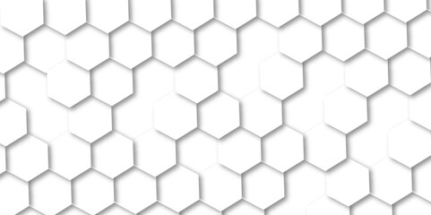 Abstract geometric technology 3d white backdrop light medical hexagon polygonal honeycomb luxury pattern vector background.