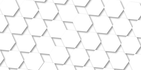 The geometric hexagon texture pattern design. The abstract hexagon design.3d render of honeycomb white background abstract wall decorative in the bath copy space, technology, data