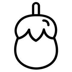 Brinjal Delicious Eggplan Line Icon