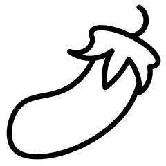 Eggplant Fruit Vegetable Line Icon