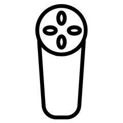 Cucumber Fruit Vegetable Line Icon