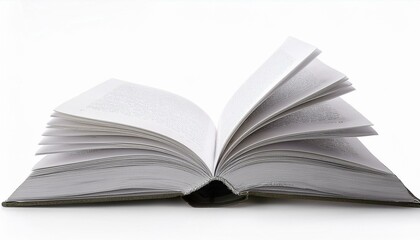 Open book isolated white background