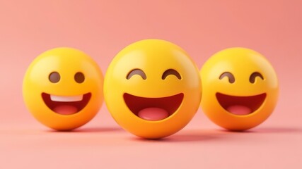 happy smiling 3d emoji light background