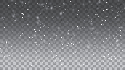 Snow flakes png. Snowfall, blizzard, christmas background vector. Snowfall dust freeze granules.